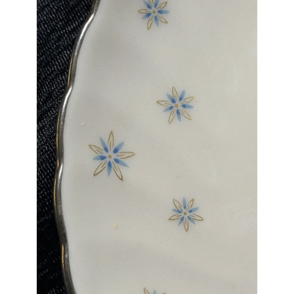 VTG Stardust Bread Plates Silhouette By Syracuse China Retro Blue‎ (2679)